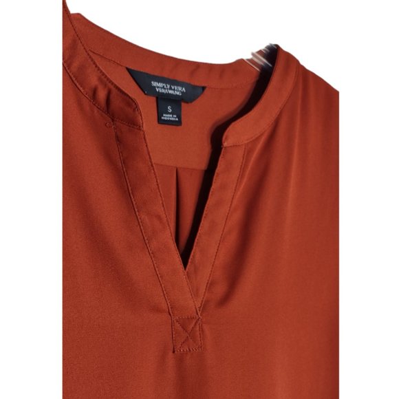 SIMPLY VERA VERA WANG ROLL-TAB SLEEVE BLOUSE S SIZE - Picture 4 of 6
